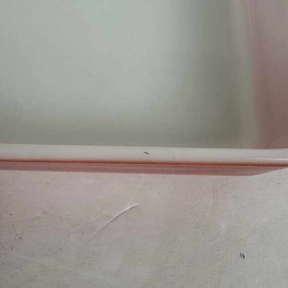 Pyrex Vintage Flamingo Pink 2 Qt. Casserole Dish 232 Baking Pan USA White MCM 50 - Picture 8 of 13